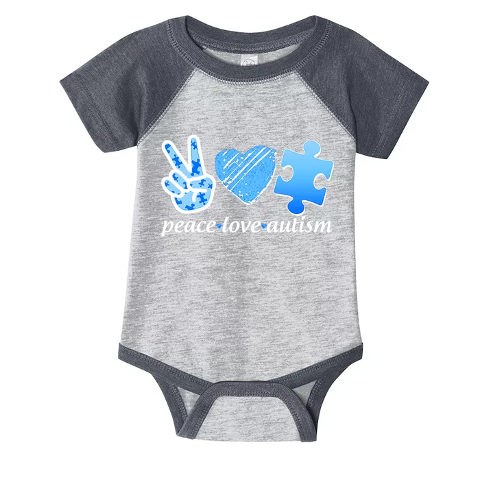 Blue Peace Love Autism Infant Baby Jersey Bodysuit