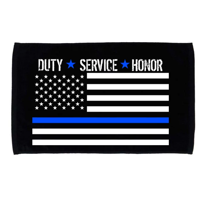 Blue Ribbon USA Flag Support Police Microfiber Hand Towel