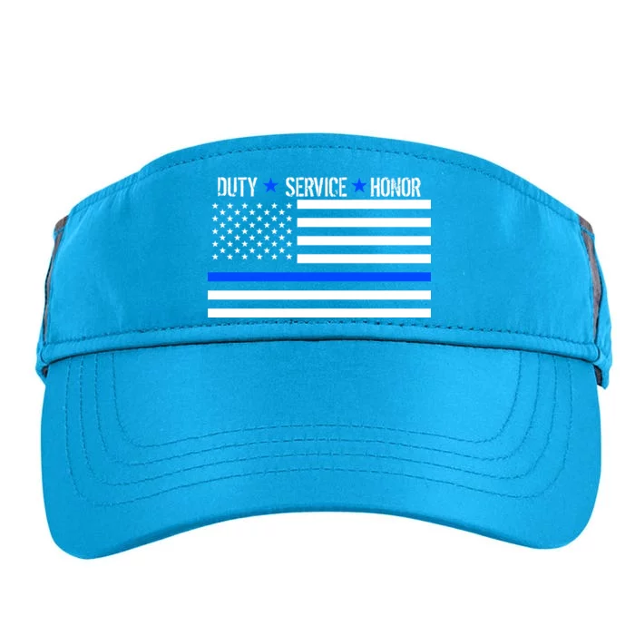 Blue Ribbon USA Flag Support Police Adult Drive Performance Visor