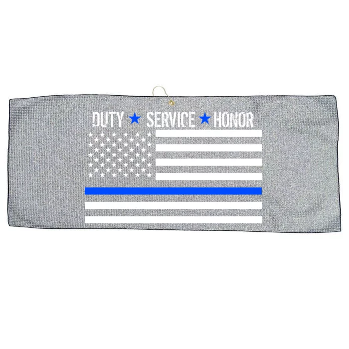 Blue Ribbon USA Flag Support Police Large Microfiber Waffle Golf Towel