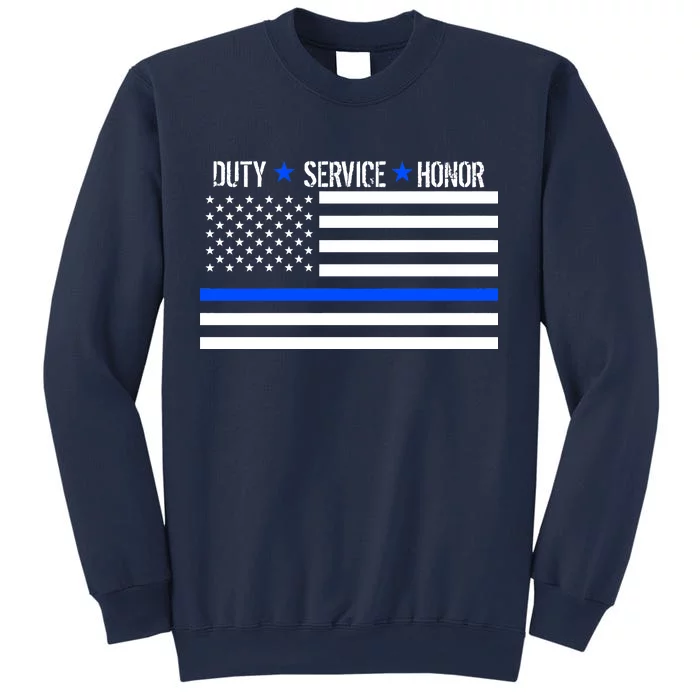 Blue Ribbon USA Flag Support Police Sweatshirt