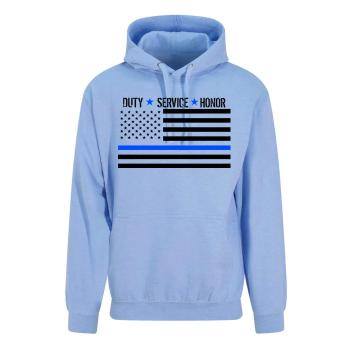 Blue Ribbon USA Flag Support Police Unisex Surf Hoodie