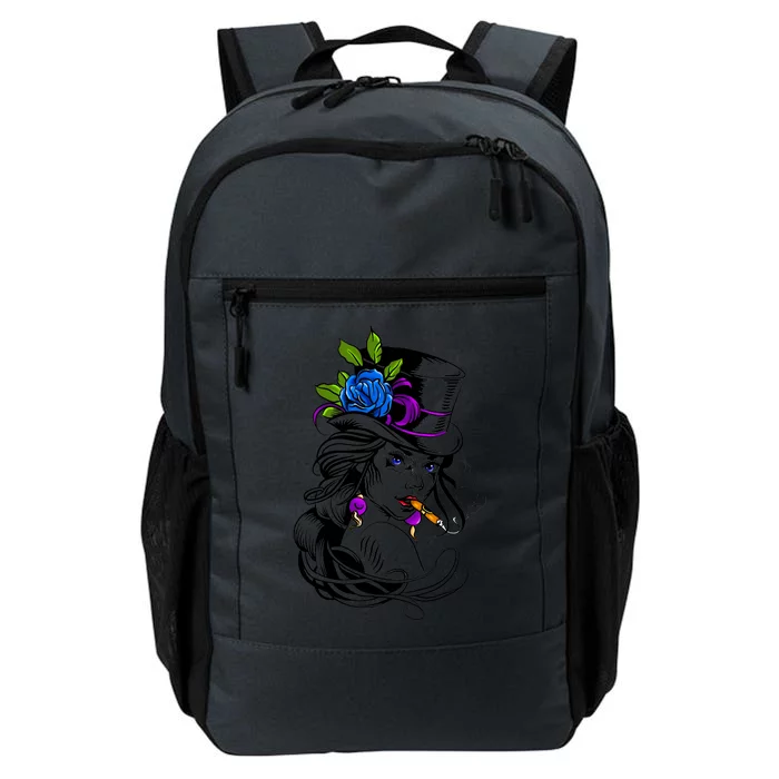 Blue Rose Smoking Lady Icon Daily Commute Backpack