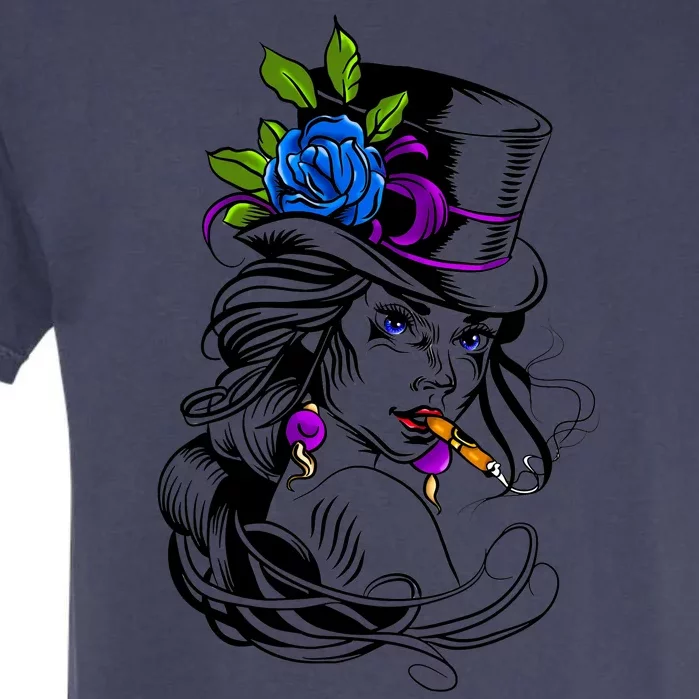 Blue Rose Smoking Lady Icon Garment-Dyed Heavyweight T-Shirt