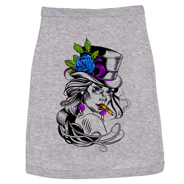 Blue Rose Smoking Lady Icon Doggie Tank