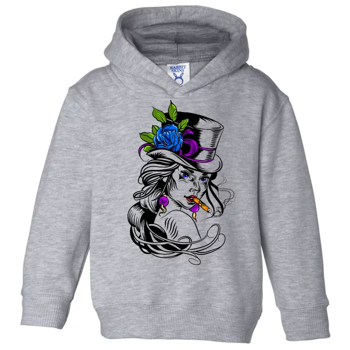 Blue Rose Smoking Lady Icon Toddler Hoodie