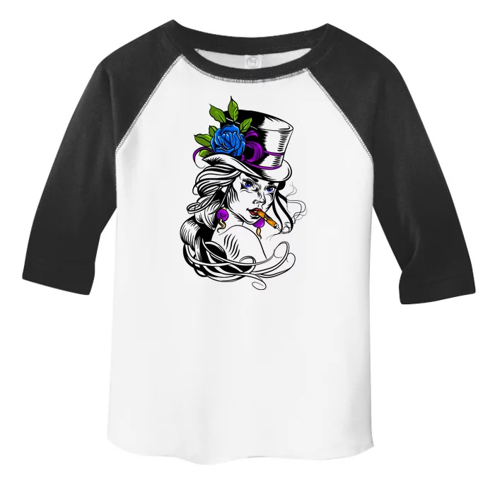 Blue Rose Smoking Lady Icon Toddler Fine Jersey T-Shirt