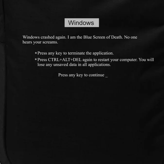 Blue Screen Of Death Windows Impact Tech Backpack