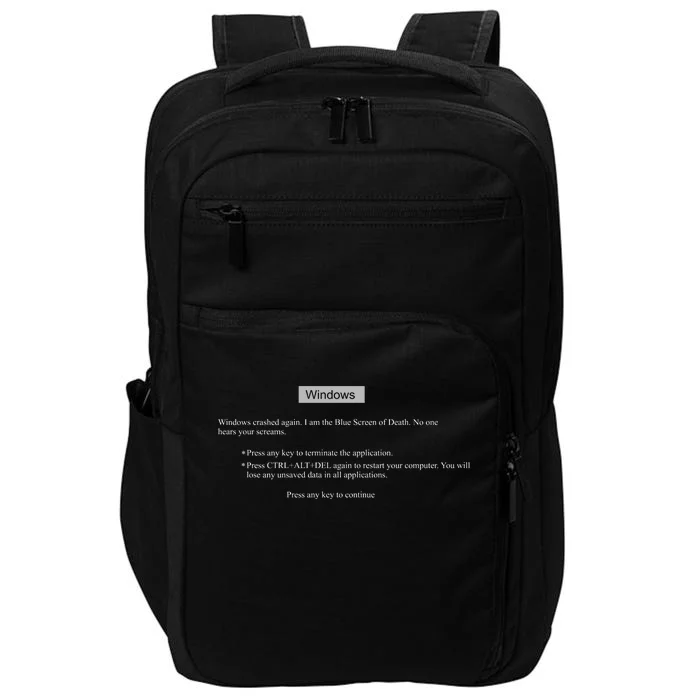 Blue Screen Of Death Windows Impact Tech Backpack