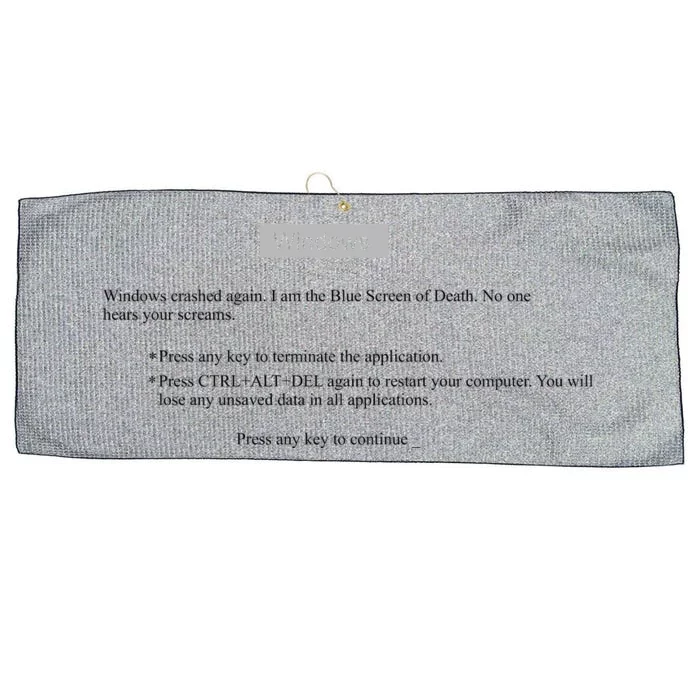 Blue Screen Of Death Windows Large Microfiber Waffle Golf Towel