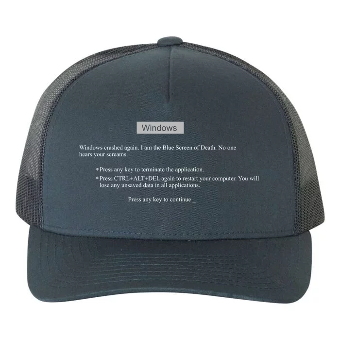 Blue Screen Of Death Windows Yupoong Adult 5-Panel Trucker Hat