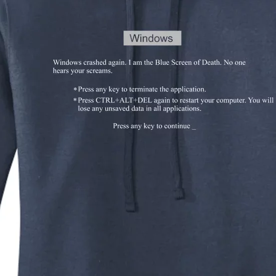 Blue Screen Of Death Windows Women's Pullover Hoodie