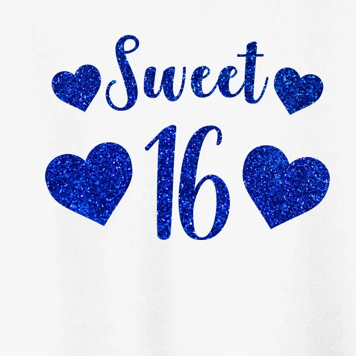 Blue Sparkle Sweet 16 Birthday Toddler T-Shirt