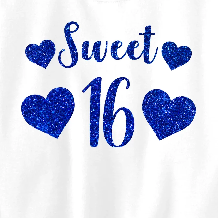 Blue Sparkle Sweet 16 Birthday Kids Sweatshirt