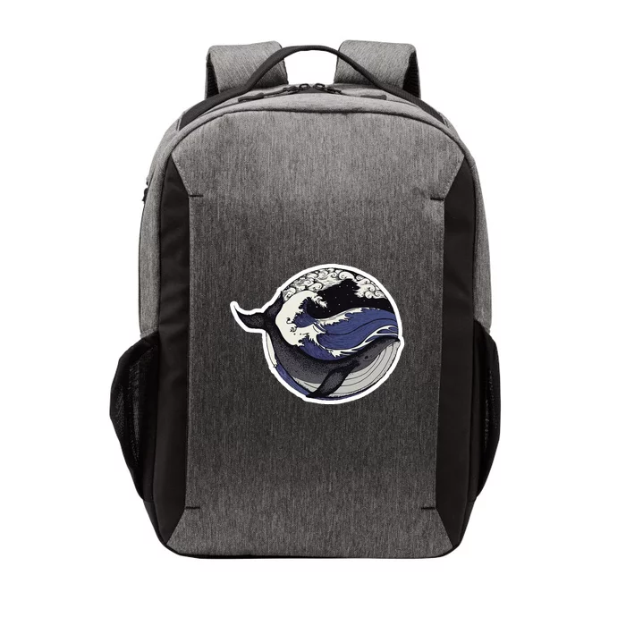 Blue Whale Great Wave Vector Backpack