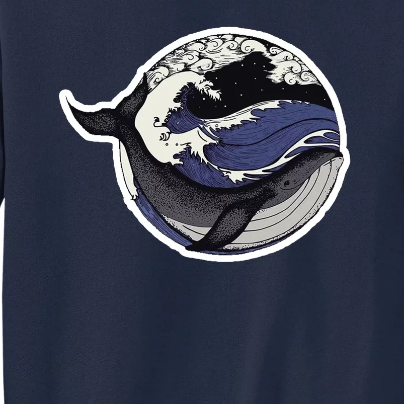 Blue Whale Great Wave Tall Sweatshirt