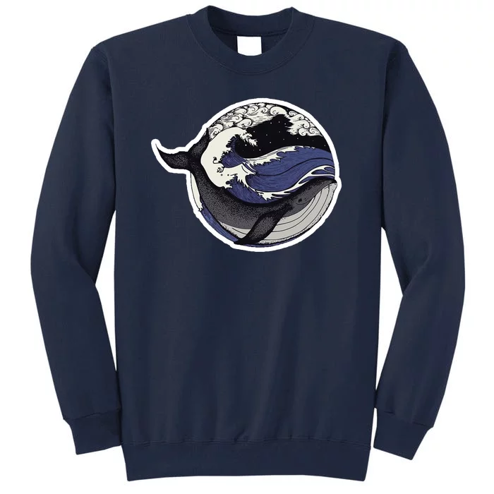 Blue Whale Great Wave Tall Sweatshirt