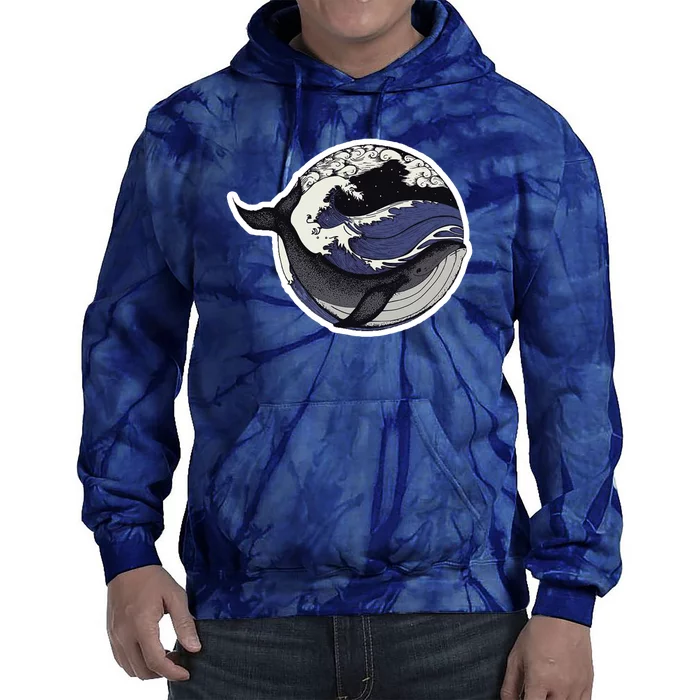 Blue Whale Great Wave Tie Dye Hoodie