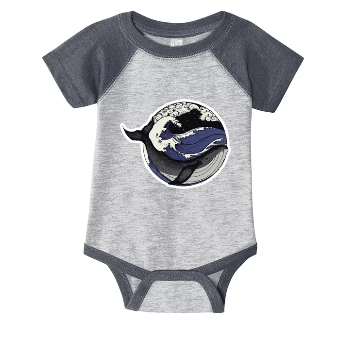 Blue Whale Great Wave Infant Baby Jersey Bodysuit