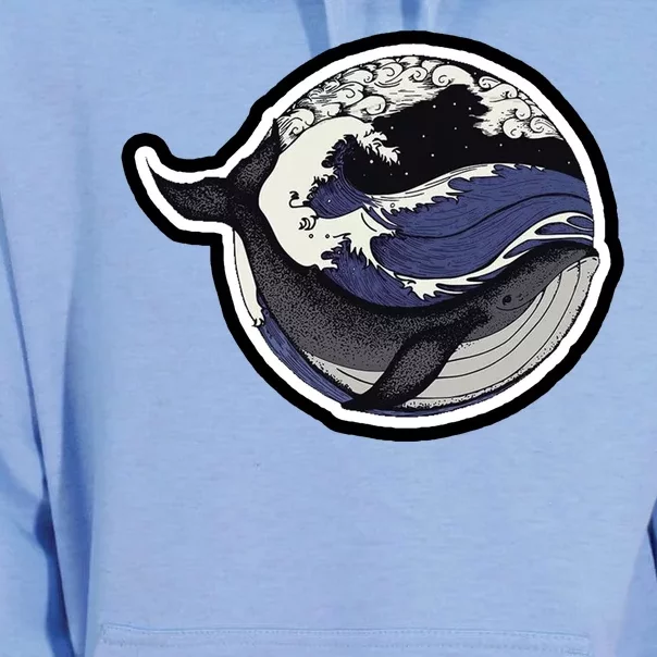 Blue Whale Great Wave Unisex Surf Hoodie