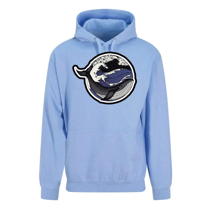 Blue Whale Great Wave Unisex Surf Hoodie