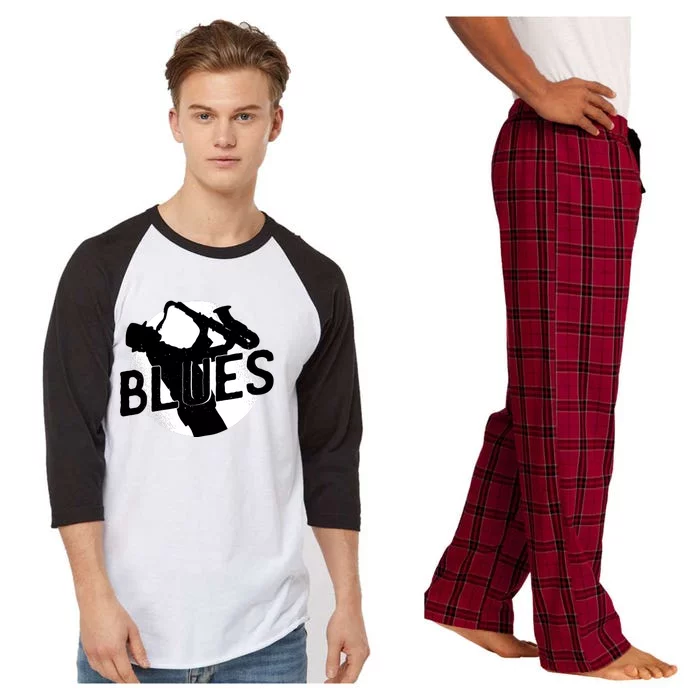 Blues Music Saxophone Raglan Sleeve Pajama Set