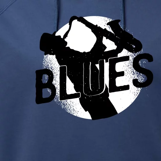 Blues Music Saxophone Performance Fleece Hoodie