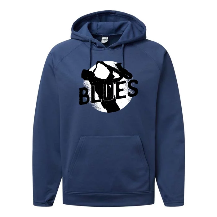 Blues Music Saxophone Performance Fleece Hoodie