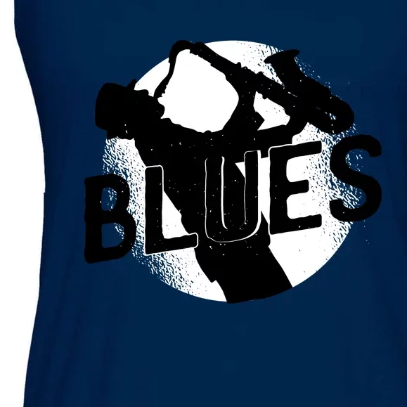 Blues Music Saxophone Ladies Essential Flowy Tank