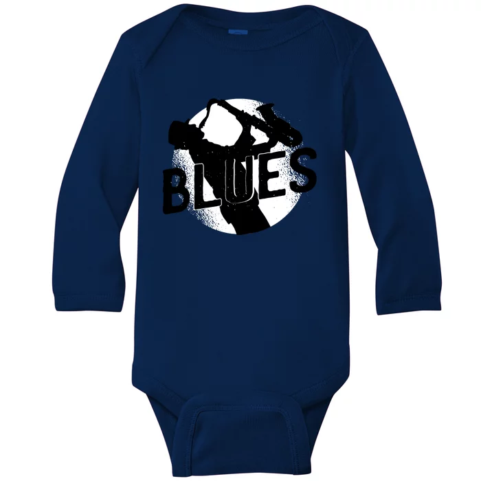 Blues Music Saxophone Baby Long Sleeve Bodysuit