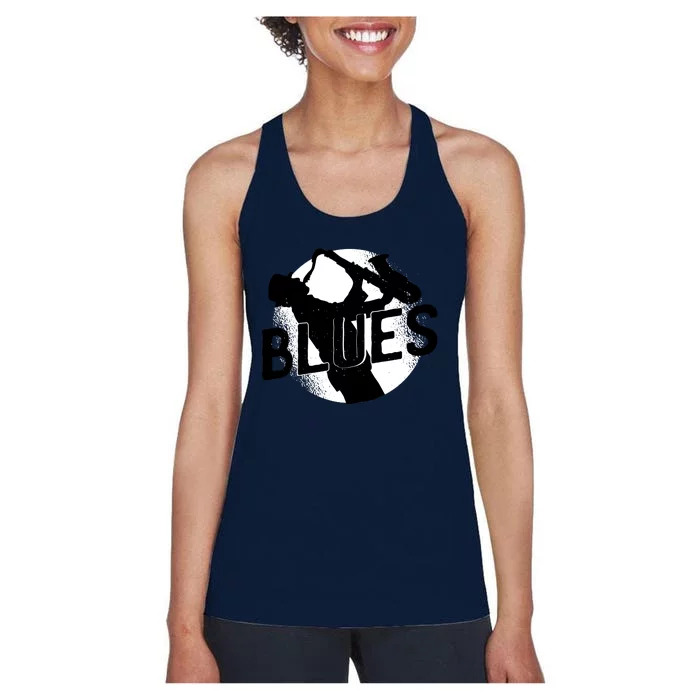 Blues Music Saxophone Women's Racerback Tank