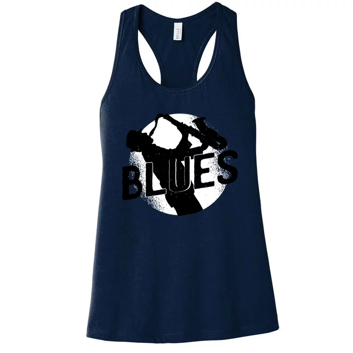 Blues Music Saxophone Women's Racerback Tank