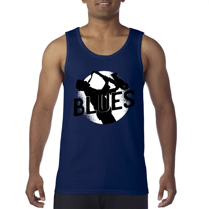 Blues Music Saxophone Tank Top