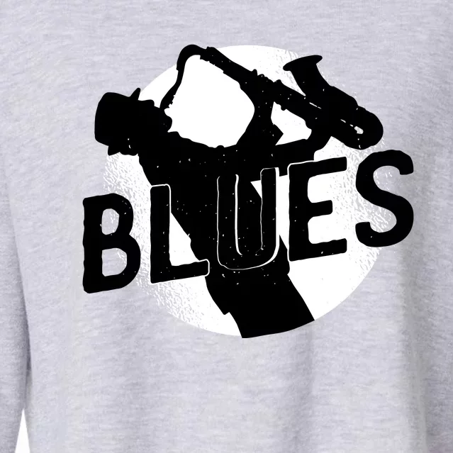 Blues Music Saxophone Cropped Pullover Crew