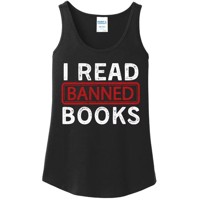 Book Lover Vintage I Read Banned Books Ladies Essential Tank