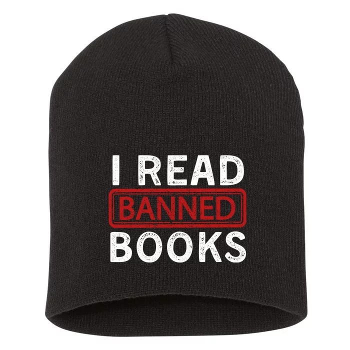 Book Lover Vintage I Read Banned Books Short Acrylic Beanie