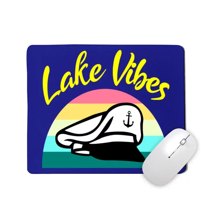 Boat Lake Vibes Boating Cruise Family Squad Funny Gift Mousepad