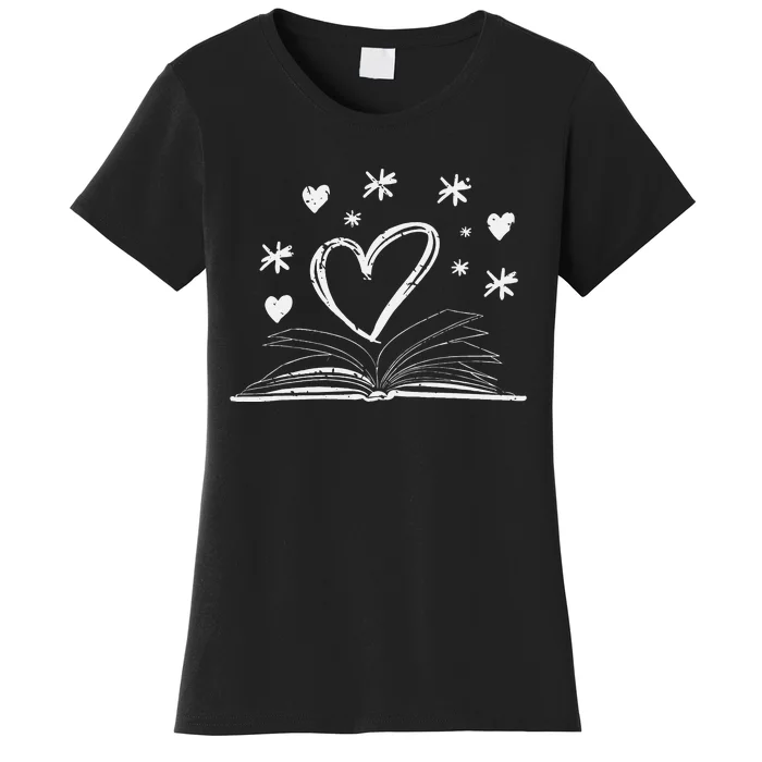 Bookworm Librarian Valentines Day Gift Book Reading Women's T-Shirt