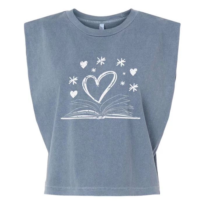 Bookworm Librarian Valentines Day Gift Book Reading Garment-Dyed Women's Muscle Tee