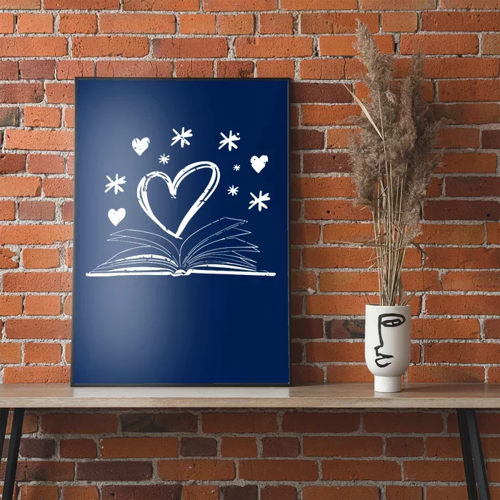 Bookworm Librarian Valentines Day Gift Book Reading Poster