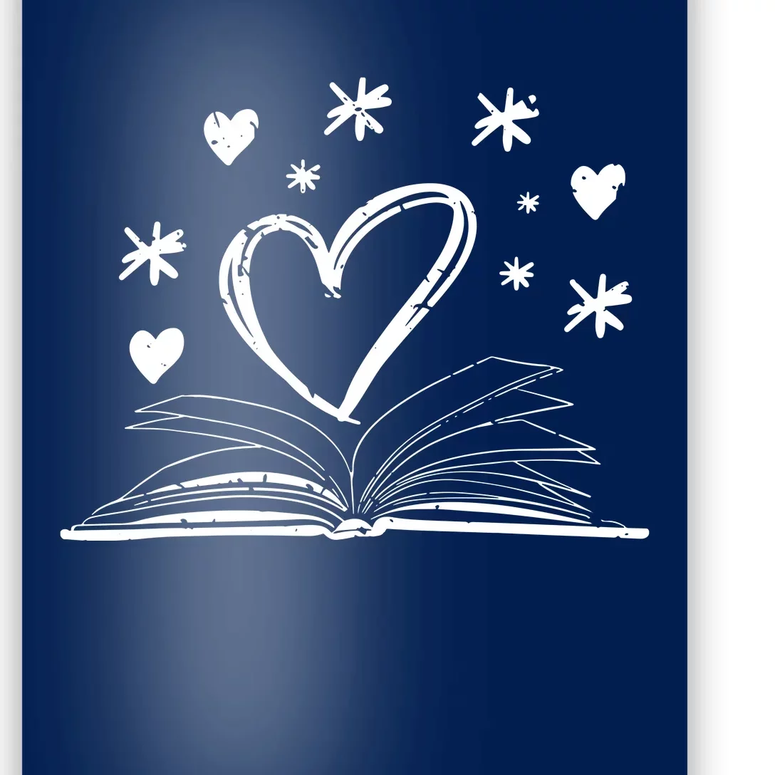 Bookworm Librarian Valentines Day Gift Book Reading Poster