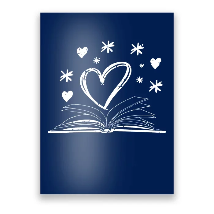 Bookworm Librarian Valentines Day Gift Book Reading Poster