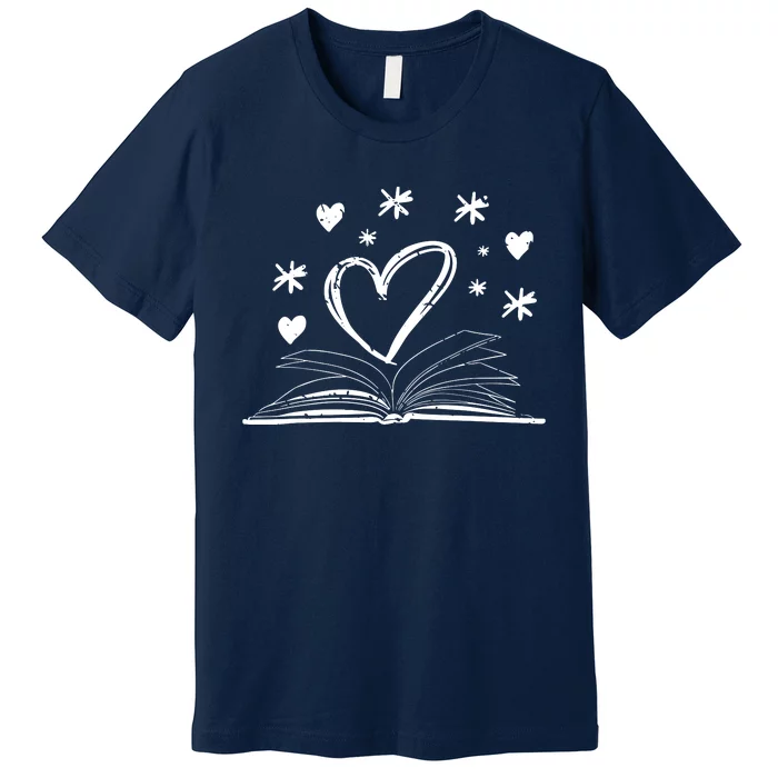 Bookworm Librarian Valentines Day Gift Book Reading Premium T-Shirt