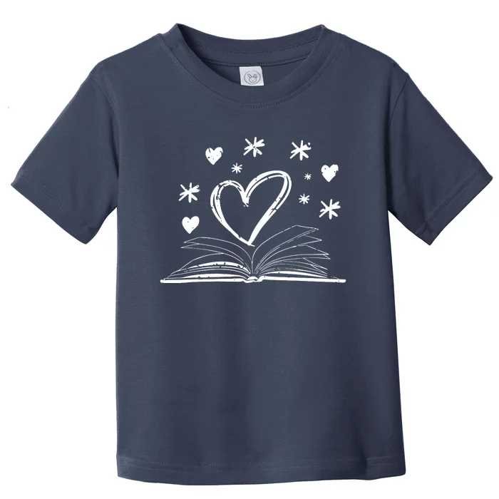 Bookworm Librarian Valentines Day Gift Book Reading Toddler T-Shirt