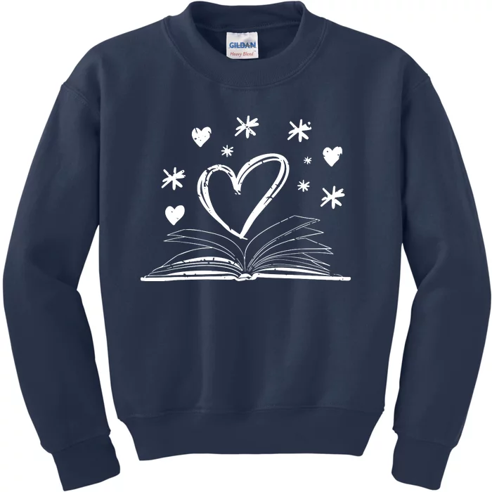 Bookworm Librarian Valentines Day Gift Book Reading Kids Sweatshirt