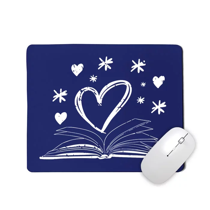 Bookworm Librarian Valentines Day Gift Book Reading Mousepad