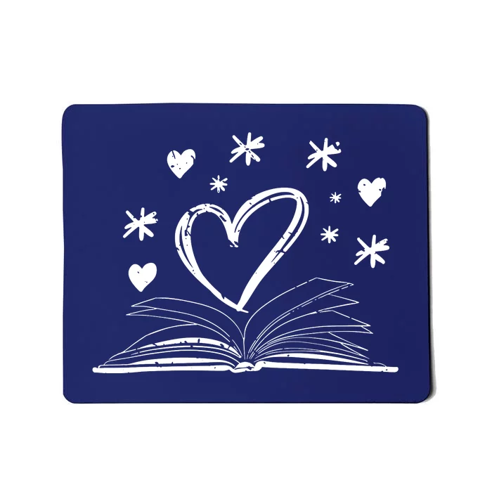 Bookworm Librarian Valentines Day Gift Book Reading Mousepad