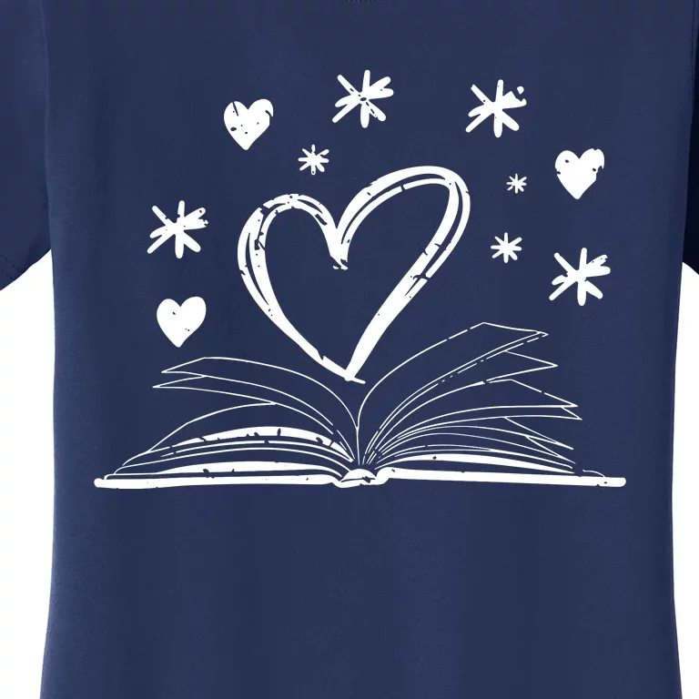 Bookworm Librarian Valentines Day Gift Book Reading Women's T-Shirt