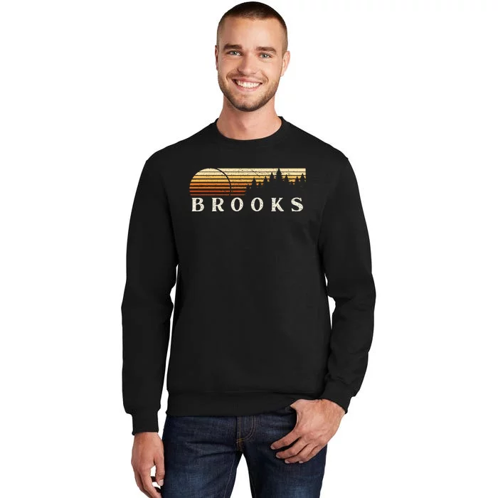 Brooks La Vintage Evergreen Sunset Eighties Retro Tall Sweatshirt