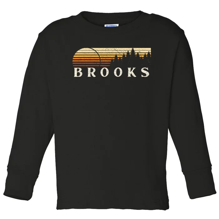 Brooks La Vintage Evergreen Sunset Eighties Retro Toddler Long Sleeve Shirt